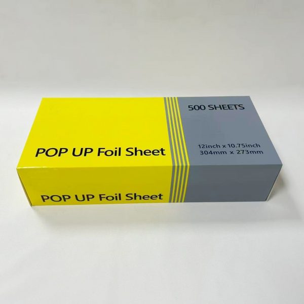 5 500 Sheets 228x273mm Food Aluminum Foil Sheets Pre-Cut Soft Temper for Drive-Thru Fast Food Packaging Embossed Pop-Up Design
