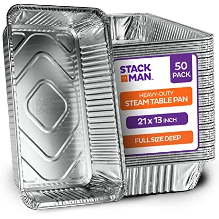 7-6 Full Size deep, middle, shallow Aluminum Foil Steam Table Pan 3.2' Depth - 50/cs