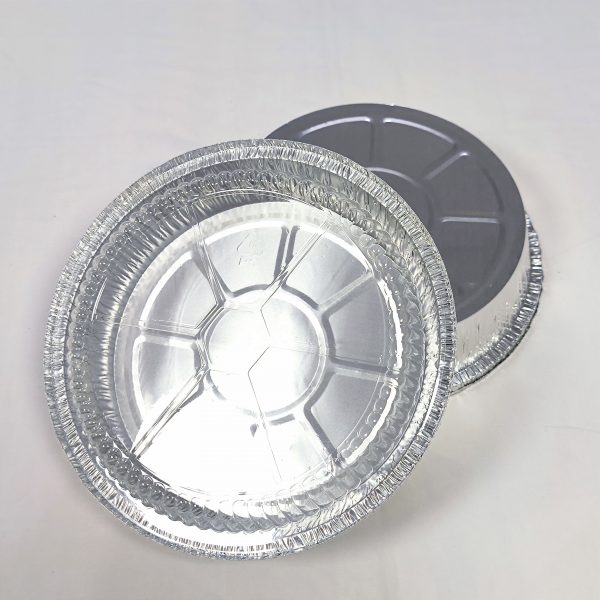 H7b7135d0d5cc4e598ea15b438c9de3d6E FDA 9 "230*230*48mm aluminum foil food container, 1400ml capacity, recyclable PET pizza pan and baking tray for food packaging