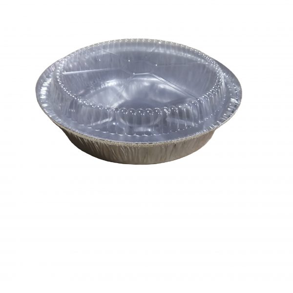 Ha8d1019ed3464f7eab58589f80a200ccg Factory Priced 7 Inch Disposable Aluminum Container with PET Plastic Cover Food Grade Custom Logo Baking Packaging