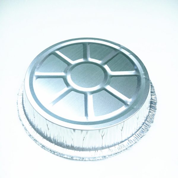 Hb20e8ba3cdbd4e31b588ee4a2dad52c4M Factory Priced 7 Inch Disposable Aluminum Container with PET Plastic Cover Food Grade Custom Logo Baking Packaging