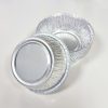 Aluminum foil Disposable round 5-inch oven-safe stackable container trays, 350ml capacity, for baking cakes and other foods