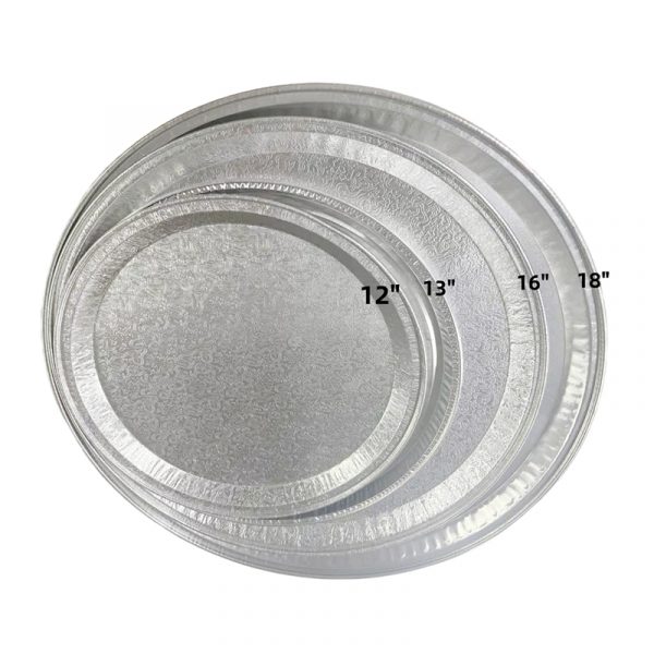 modingmoi12 Round 12" 16" 18" embossing round serving foil tray with PS plastic dome lid