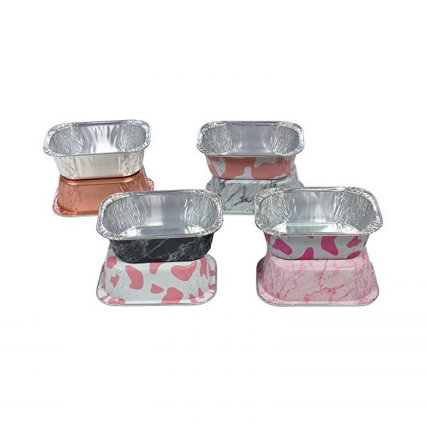 4003 Rectangular Oven-Safe Reusable Food-Grade Small 100ml 97*65*32mm Food Container with Colored Aluminum-Plastic Lid