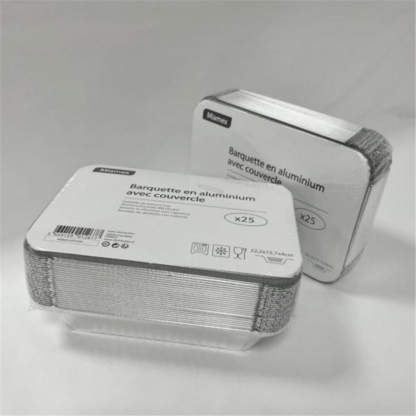 xianshiqiang-3 Rectangle 1000ml takeout aluminum foil food container+lids