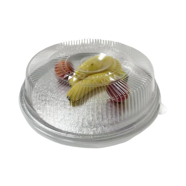 wechatimg133 Round 12" 16" 18" embossing round serving foil tray with PS plastic dome lid