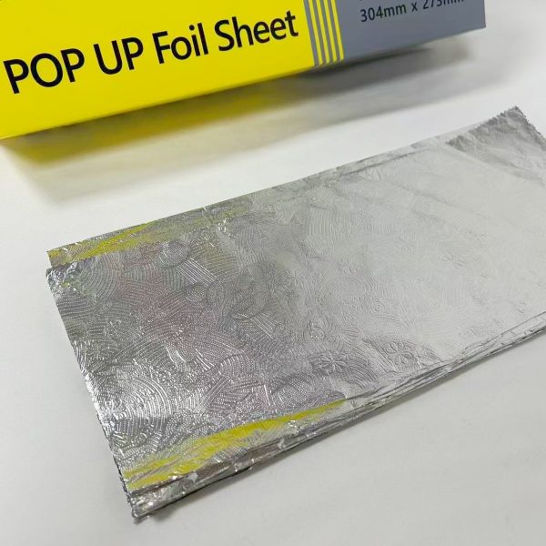 3 500 Sheets 304x273mm Food Aluminum Foil Sheets Pre-Cut Embossed Pop-Up for Drive-Thru Fast Food Takeout Packaging Soft Temper