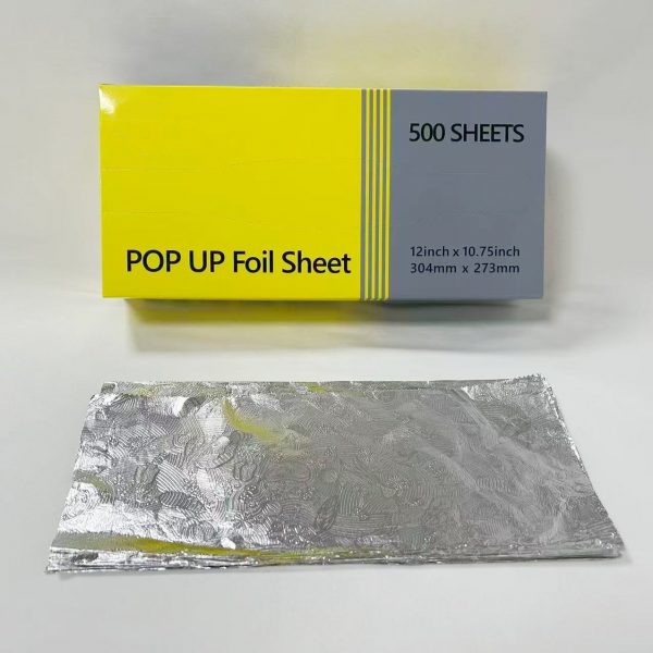 4 500 Sheets 304x273mm Food Aluminum Foil Sheets Pre-Cut Embossed Pop-Up for Drive-Thru Fast Food Takeout Packaging Soft Temper